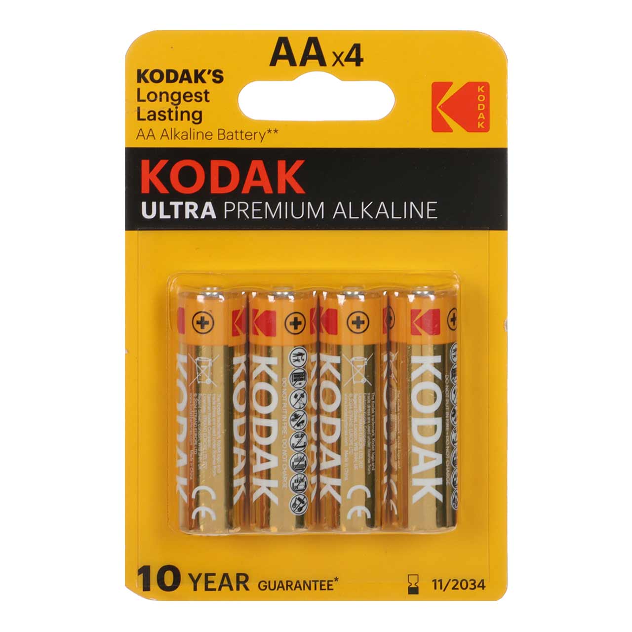 باتری قلم KODAK-AA مدل Ultra Premium Alkaline LR6 (بسته 4 عددی)
