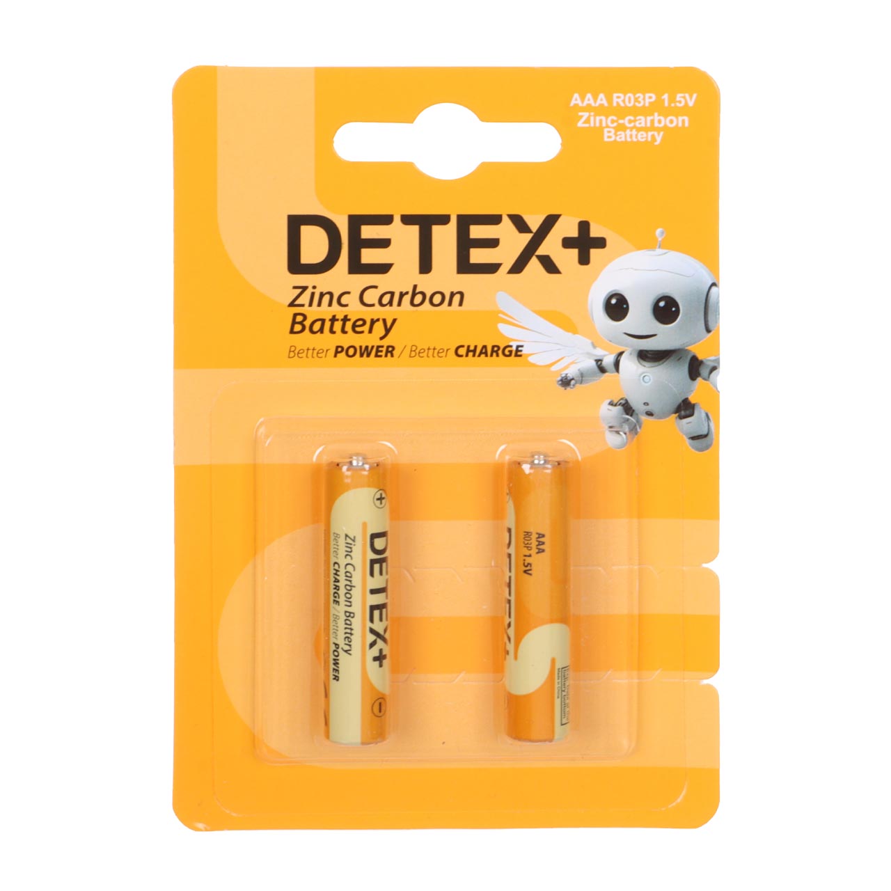 باتری نیم قلم Detex+ - AAA مدل Zinc Carbon R03P (بسته 2 عددی)