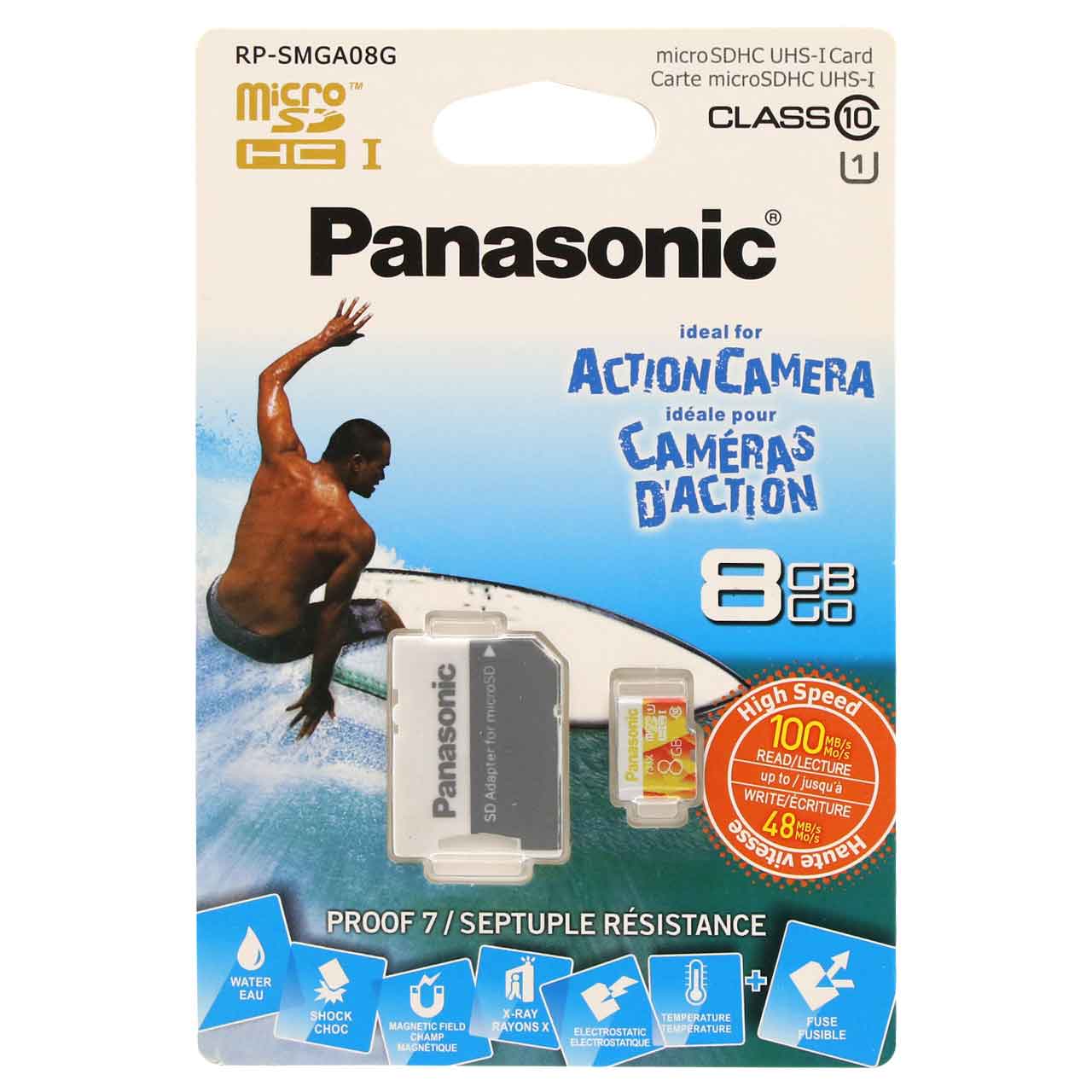 Panasonic microSDHC & adapter Class 10 U1 - 100MB/s - 8GB