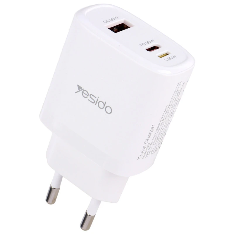 شارژر دیواری فست و PD سه پورت Yesido مدل YC52 30W