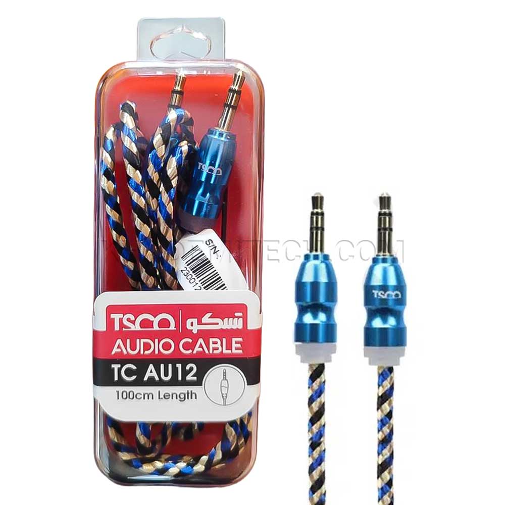 کابل صدا تسکو مدل TSCO AUX TC AU12 آبی طول 1 متر