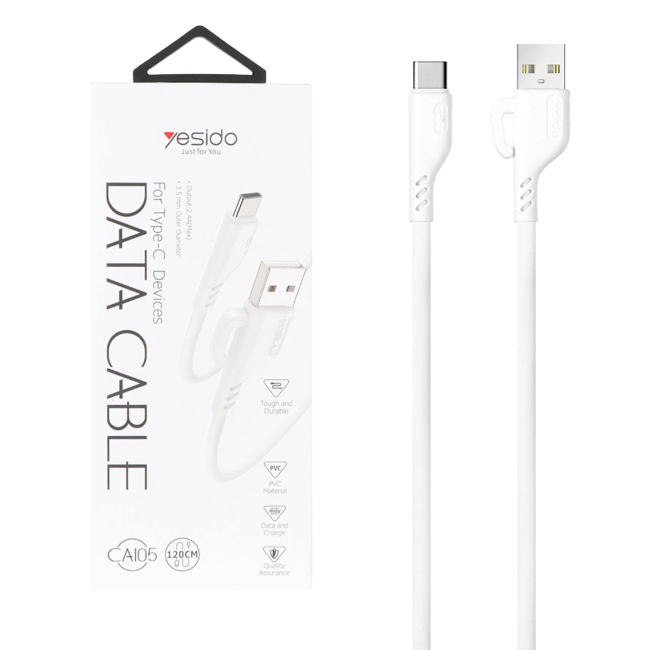 کابل شارژ فست 1.2 متری Yesido Type-C مدل CA105C