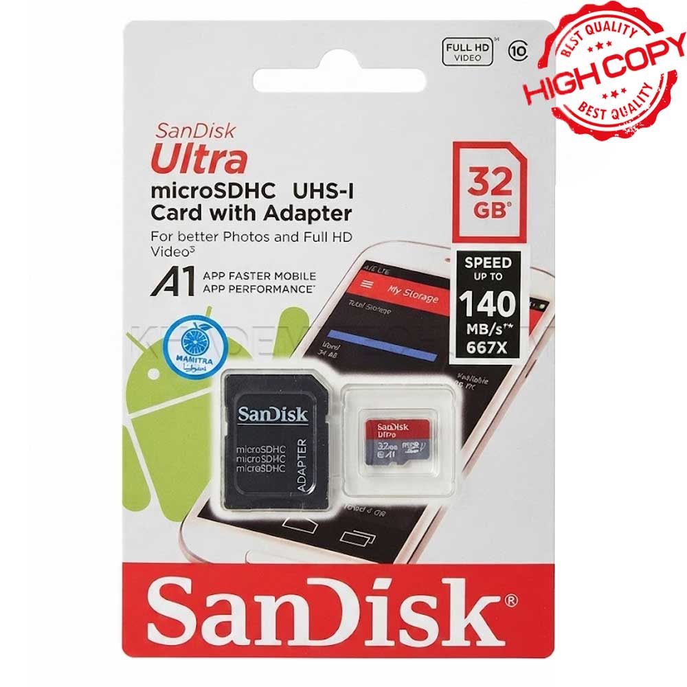 رم سندیسک مدل SanDisk ULTRA 140MB A1 C10 32GB گارانتی مادام العمر