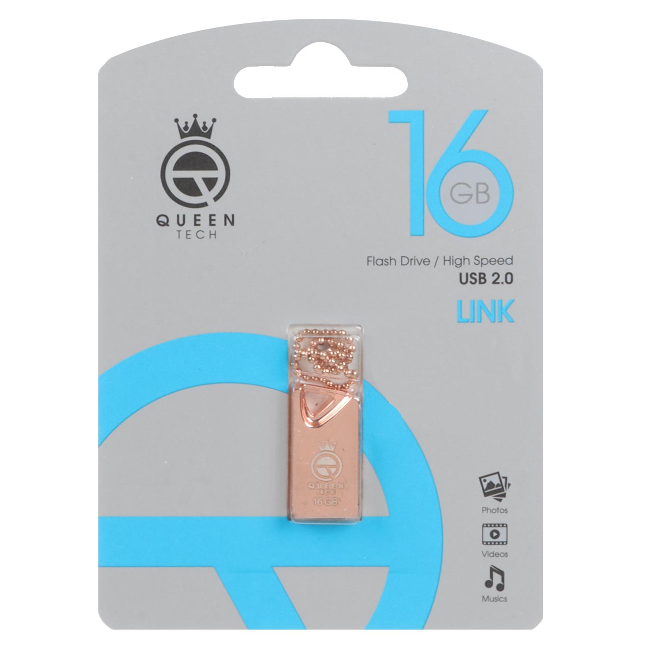 رزگلد Queen LINK USB2.0 Flash Memory - 16GB فلش مموری