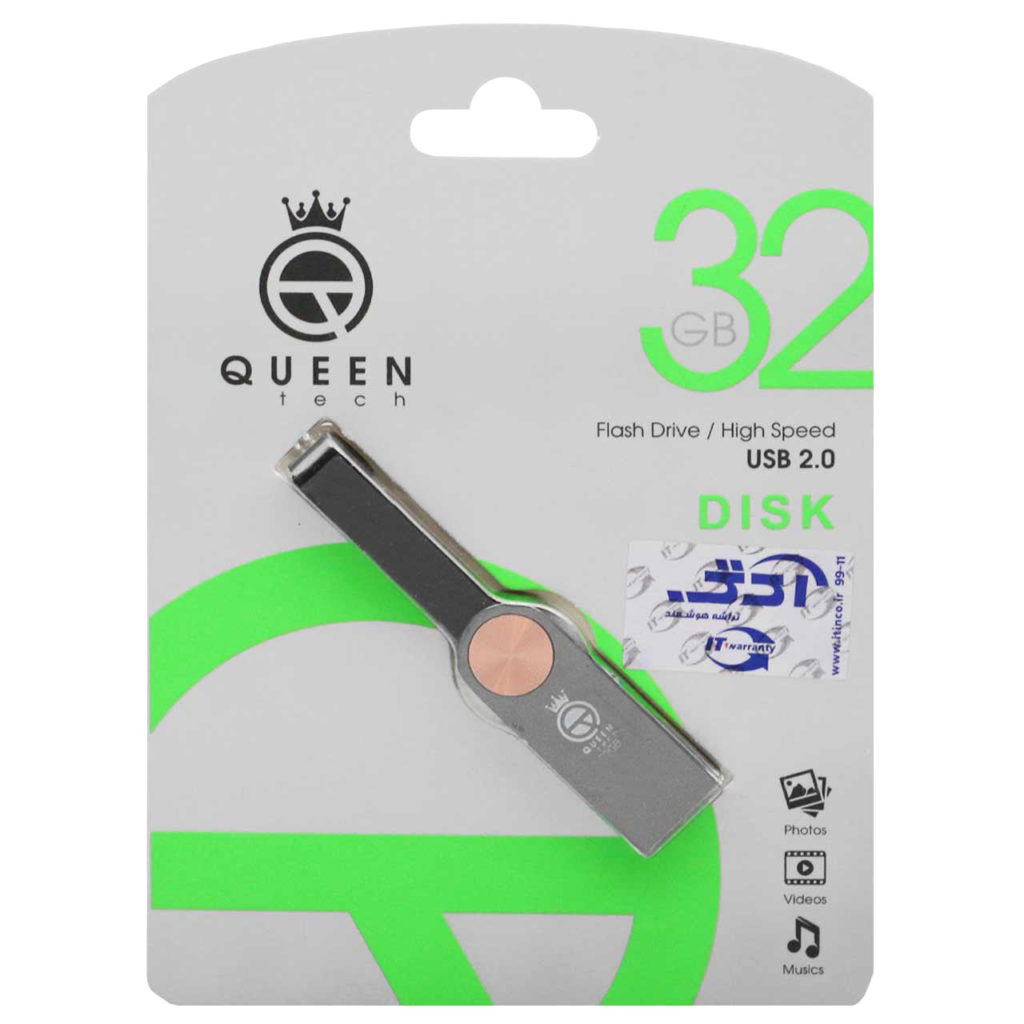 فلش کوئین تک مدل QUEEN TECH DISK 32G گارانتی مادام العمر
