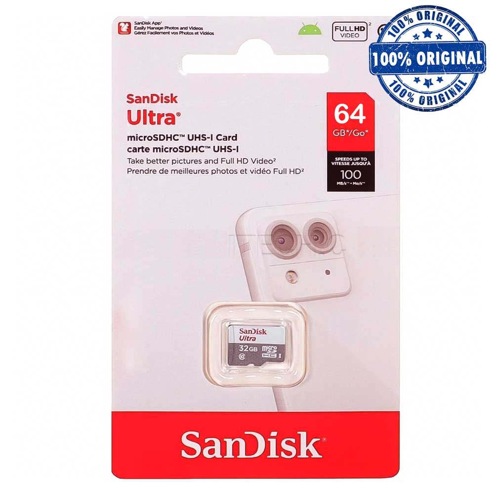 رم میکرو سندیسک مدل SanDisk Ultra 100MB 64G اورجینال