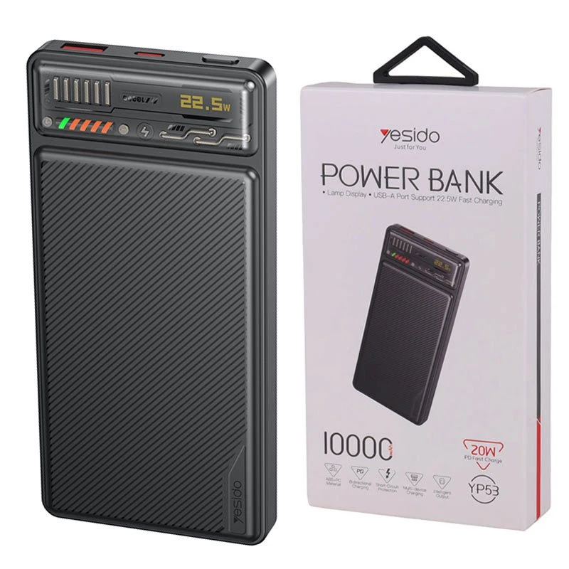 پاور بانک فست شارژ یسیدو YP53 PD 22.5W ظرفیت 10000 میلی آمپر