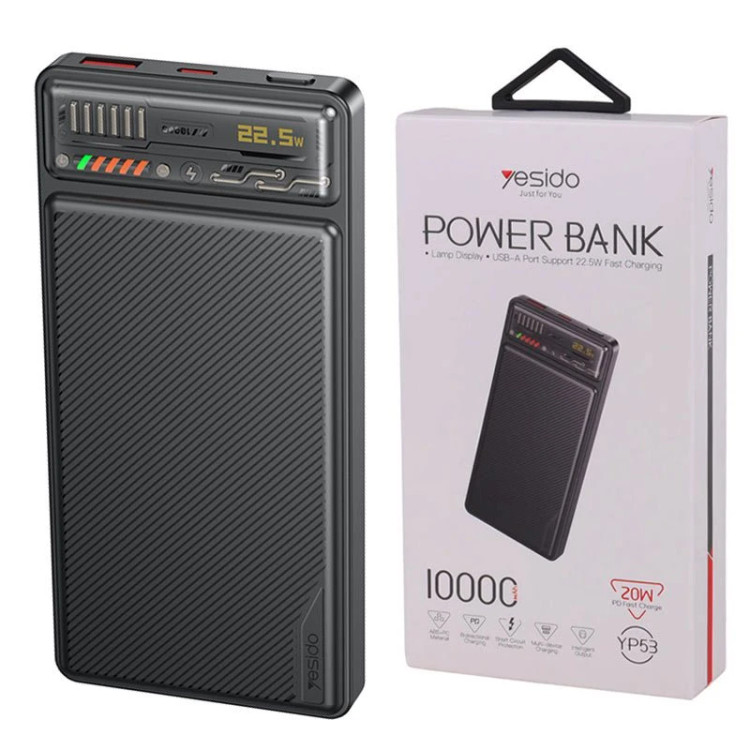 پاور بانک فست شارژ یسیدو YP53 PD 22.5W ظرفیت 10000 میلی آمپر