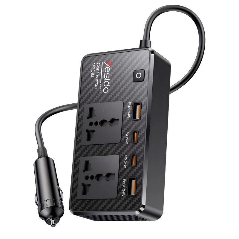 اینورتر فندکی خودرو یسیدو مدل Yesido VC07 200W