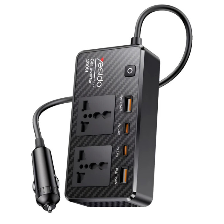 اینورتر فندکی خودرو یسیدو مدل Yesido VC07 200W