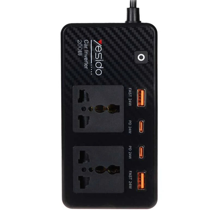اینورتر فندکی خودرو یسیدو مدل Yesido VC07 200W
