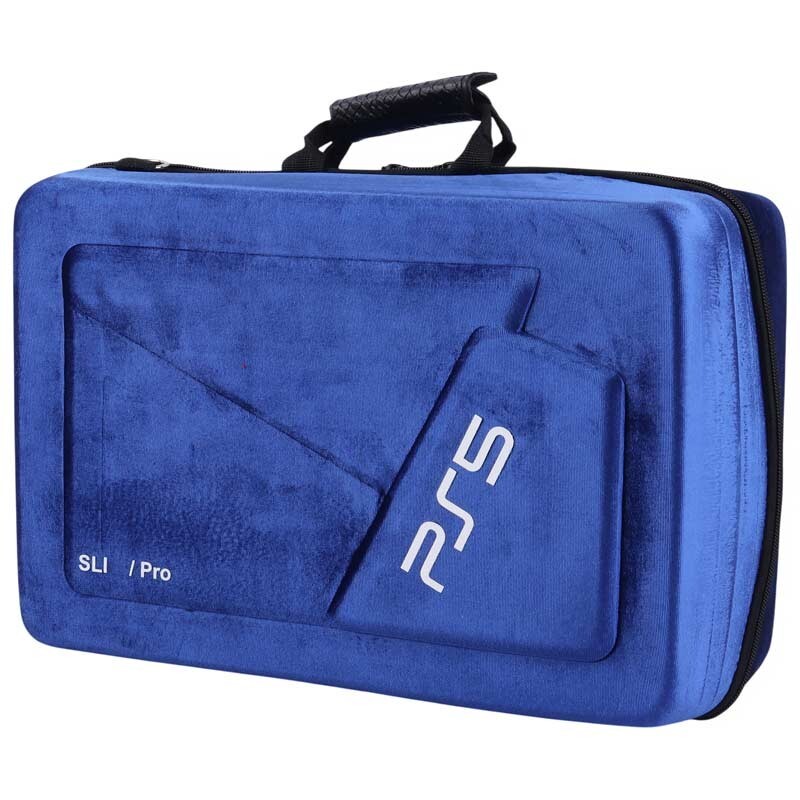 کیف کنسول بازی دوکاره PS5 Pro / Slim آبی مخملی - 556
