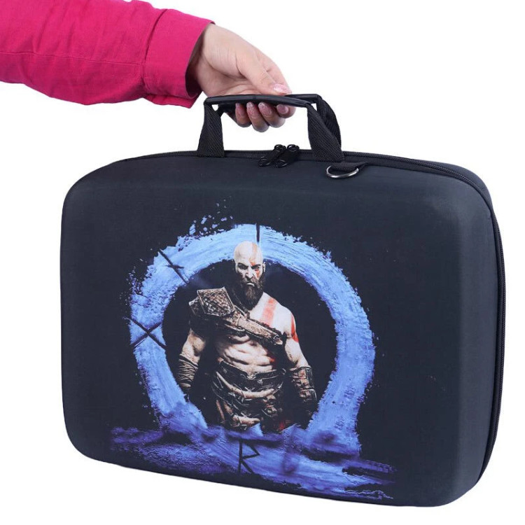 کیف کنسول بازی PS5 Slim طرح God of War - 565 + نگهدارنده هدست