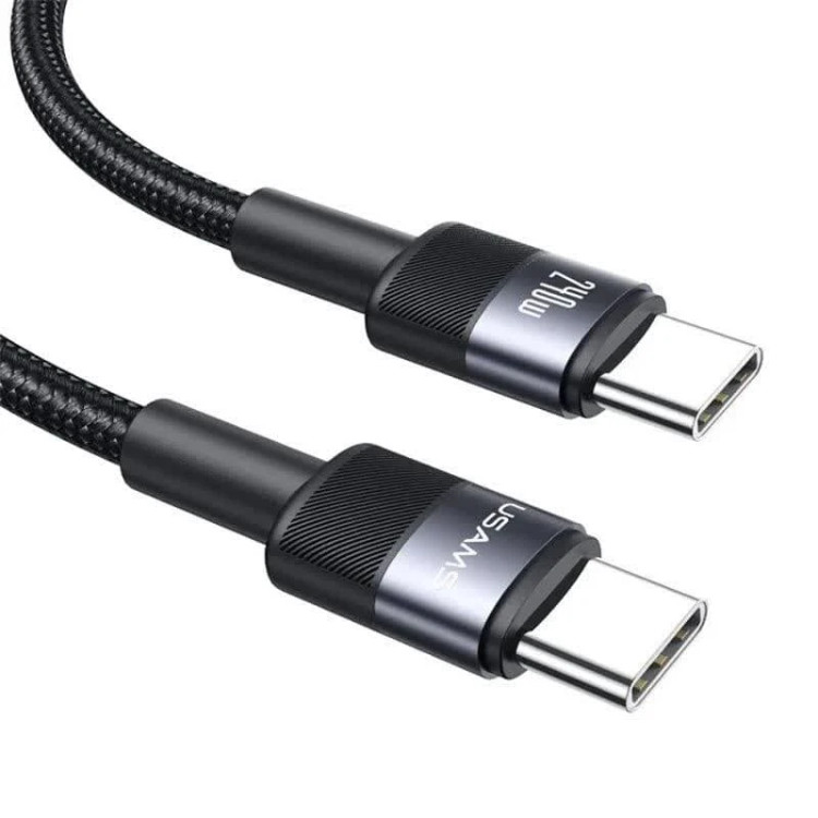 کابل دو سر تایپ سی فست شارژ 240 وات یوسامز SJ727 طول 1.2 متر