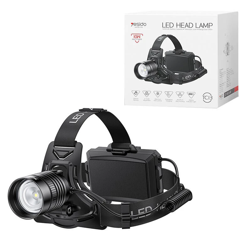 چراغ قوه پیشانی هدلایت شارژی Yesido TC13