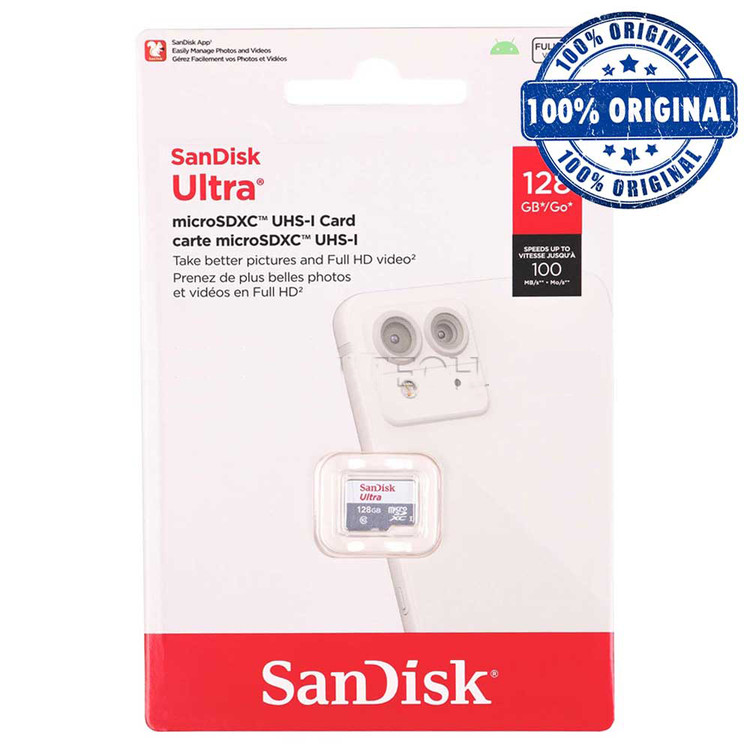 رم میکرو سندیسک مدل SanDisk ULTRA 100MB C10 128GB